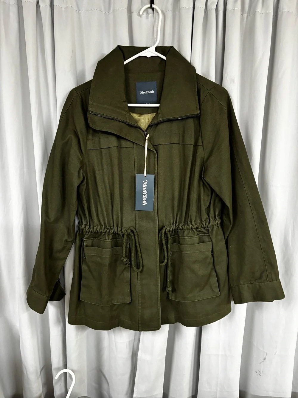 Modcloth Olive Green Drawstring Utility Jacket